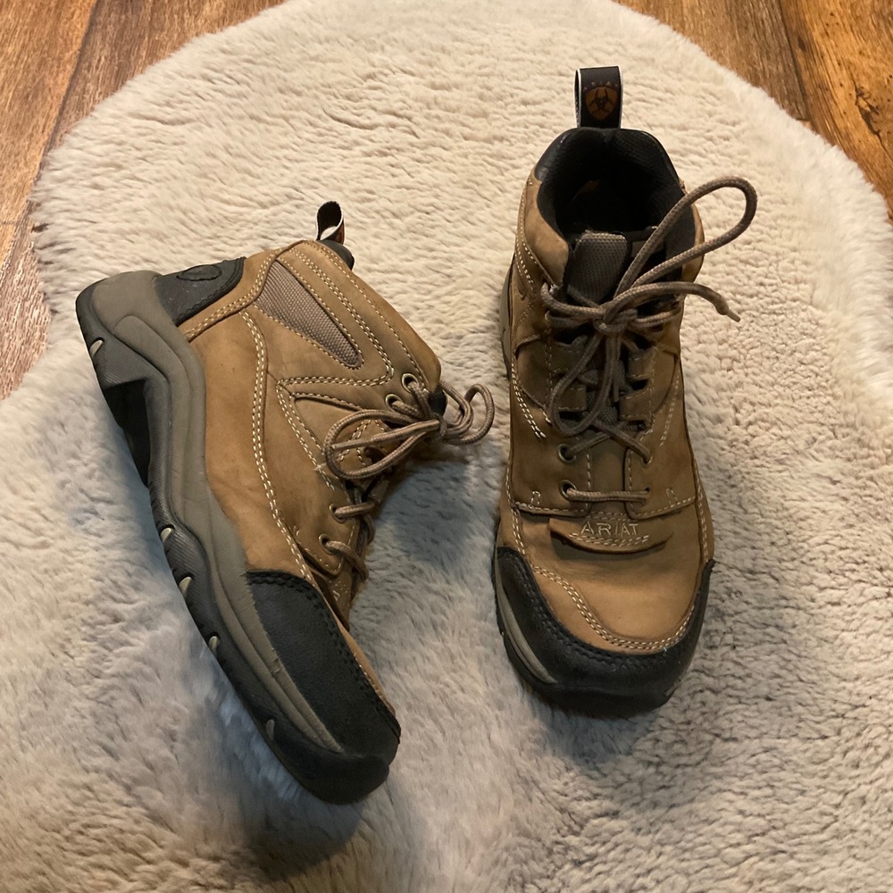 Ariat Terrain Size 6.5 Womens Tan Lace Up Leather Hiking Riding‎ Boot ATS Womens